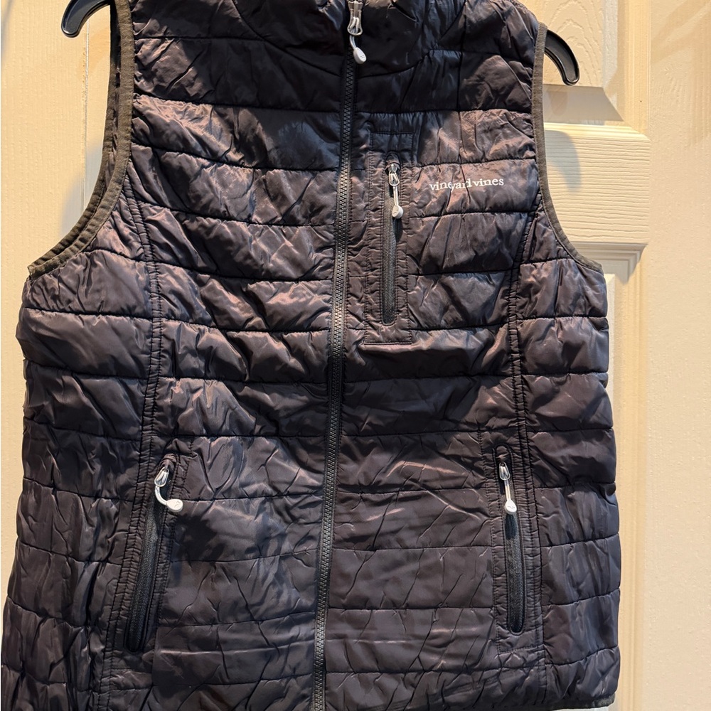 Vineyard Vines Black Quilted Vest